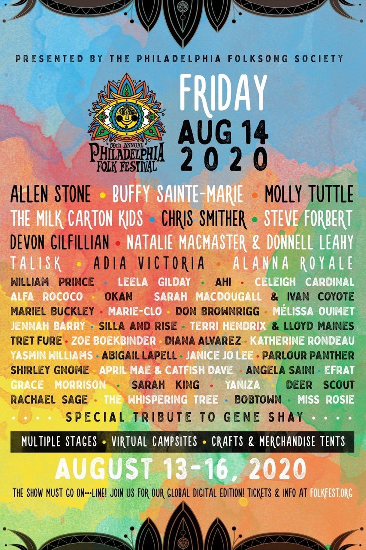 59th Annual Philadelphia Folk Festival at Online in Seattle, WA Every