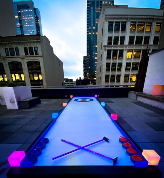 Rooftop Curling at Frolik Kitchen + Cocktails in Seattle, WA Every