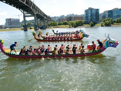 The colorful <a href="https://everout.com/portland/events/dragon-boat-races/e116789/">Dragon Boat Races</a> are some of the <a href="https://everout.com/portland/events/portland-rose-festival-2022/e116055/">Portland Rose Festival</a>'s signature events.