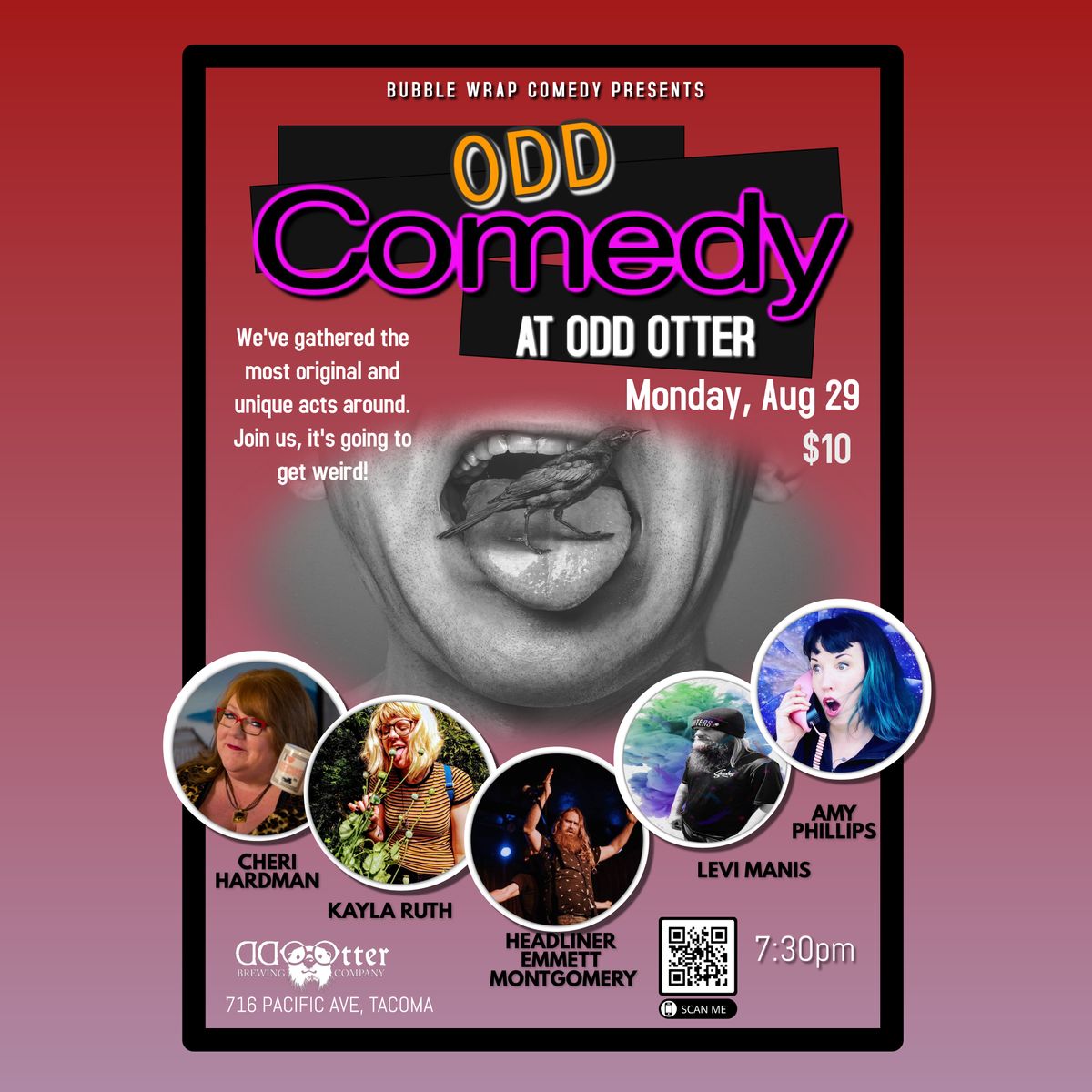 Odd Comedy at Odd Otter Brewing Company in Tacoma, WA Mon, Aug 29, 2022 - Seattle