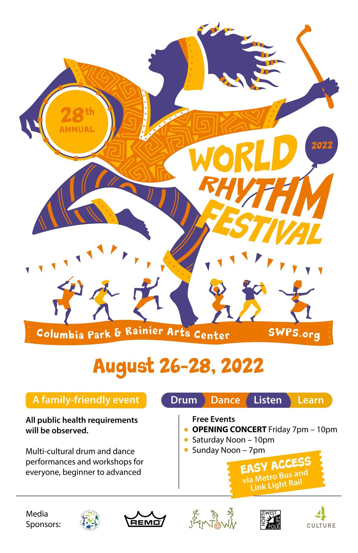 28th Annual World Rhythm Festival at Columbia Park in Seattle, WA