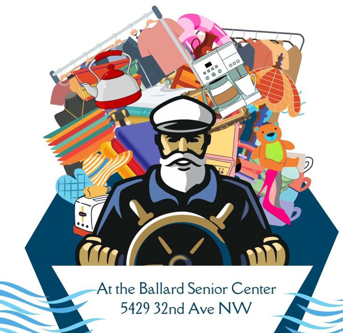 The Captain of all Rummage Sales! at Ballard Senior Center in Seattle