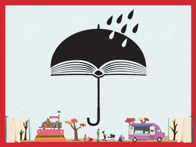Portland Book Festival logo with additional artwork by Jarlisa Shunte.