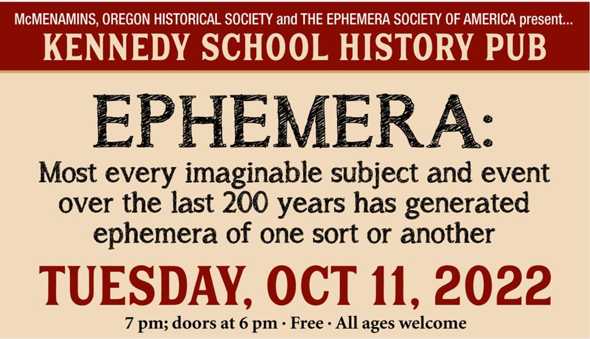 McMenamins History Pub Ephemera at McMenamins Kennedy School in