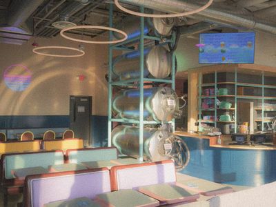 <a href="https://everout.com/seattle/locations/here-today/l13728/">Here Today Brewery &amp; Kitchen</a> feels like stepping into a vaporwave fantasy.