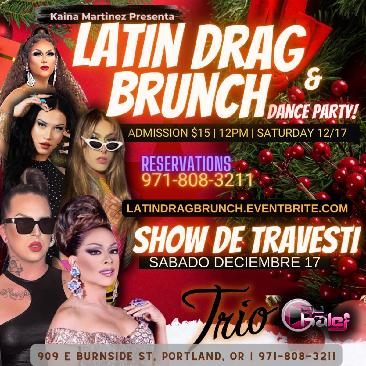 Latin Flavor: Drag Brunch & Dance Party! at Trio Club in Portland, Oregon -  Saturday, December 17, 2022 - EverOut Portland