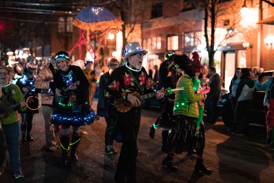 Portland Mardi Gras Parade at Mississippi Ave in Portland, OR Tuesday