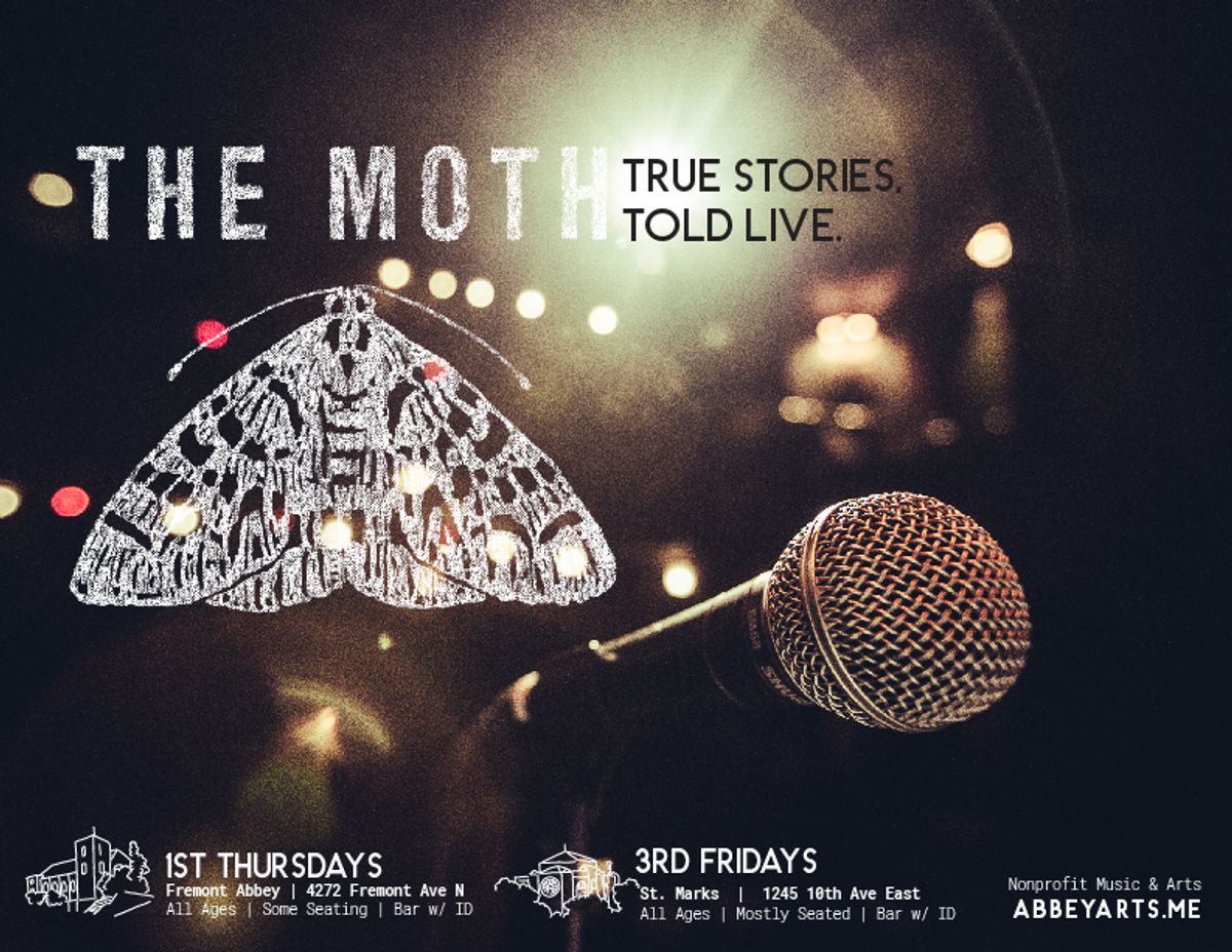 The Moth StorySLAM at Fremont Abbey Arts Center in Seattle, WA