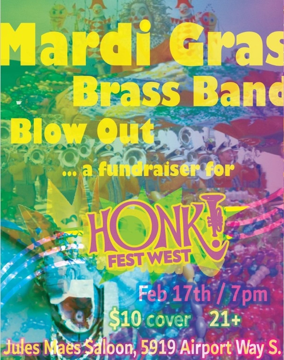 Mardi Gras Brass Band Blowout A Fundraiser for HONK! Fest West at