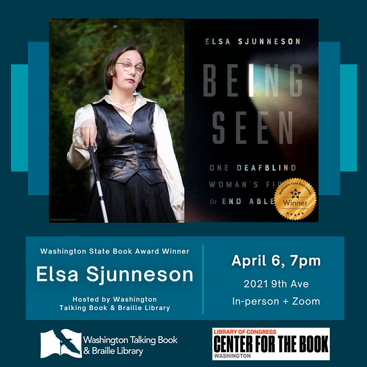 Author Talk with Elsa Sjunneson at Washington Talking Book & Braille