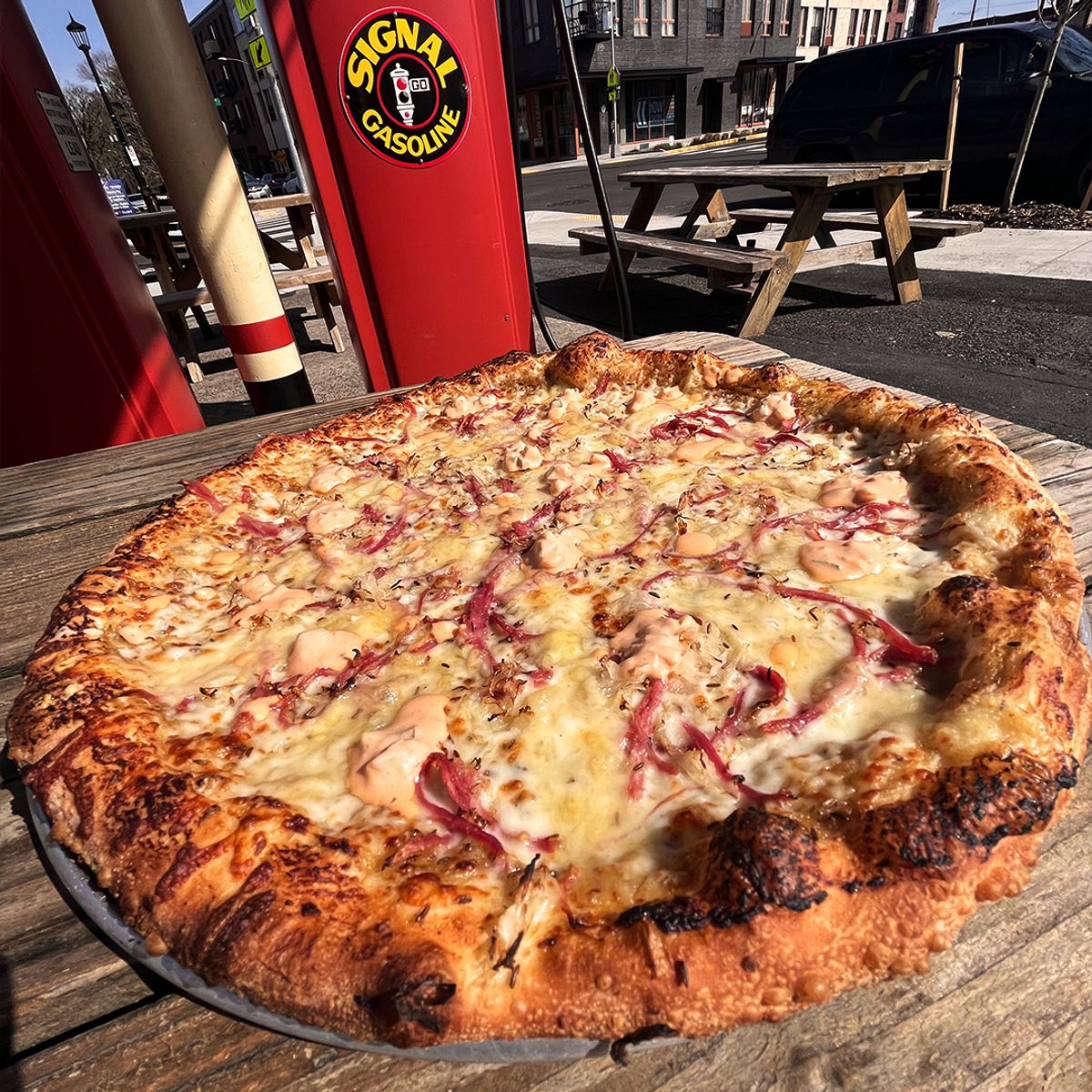 Where Have Reuben All My Life at Signal Station Pizza in Portland, OR