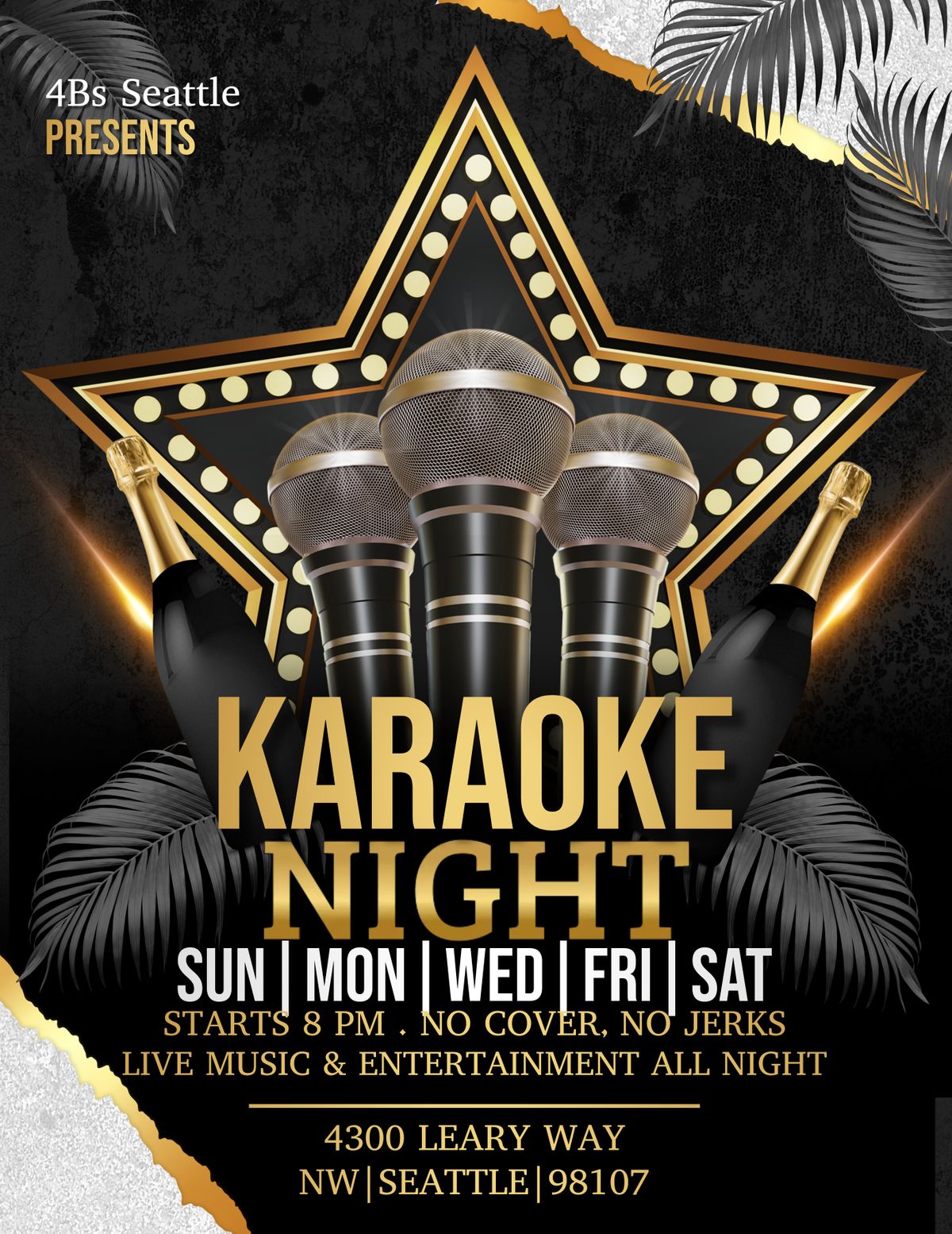 Karaoke at the 4Bs at 4Bs Tavern in Seattle, WA Every Friday