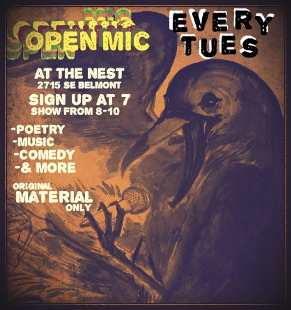 The Nest Lounge Open Mic at The Nest in Portland, OR - Every Tuesday ...
