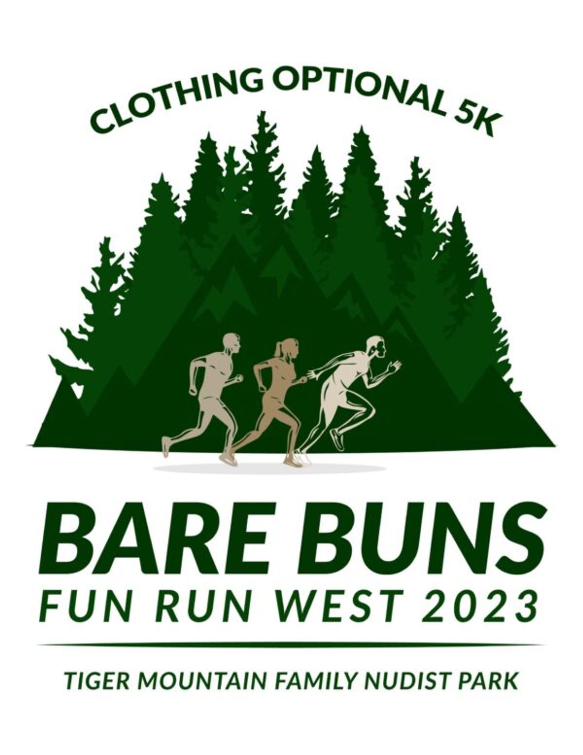 Bare Buns Fun Run at Tiger Mountain Nudist Park in Issaquah, WA