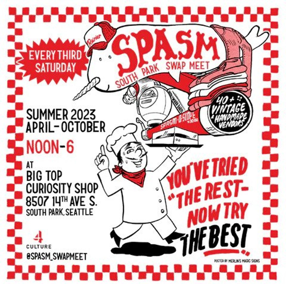 August Spasm: The South Park Swap Meet! at Big Top Curiosity Shop in  Seattle, WA - Saturday, August 15, 2020 - EverOut Seattle