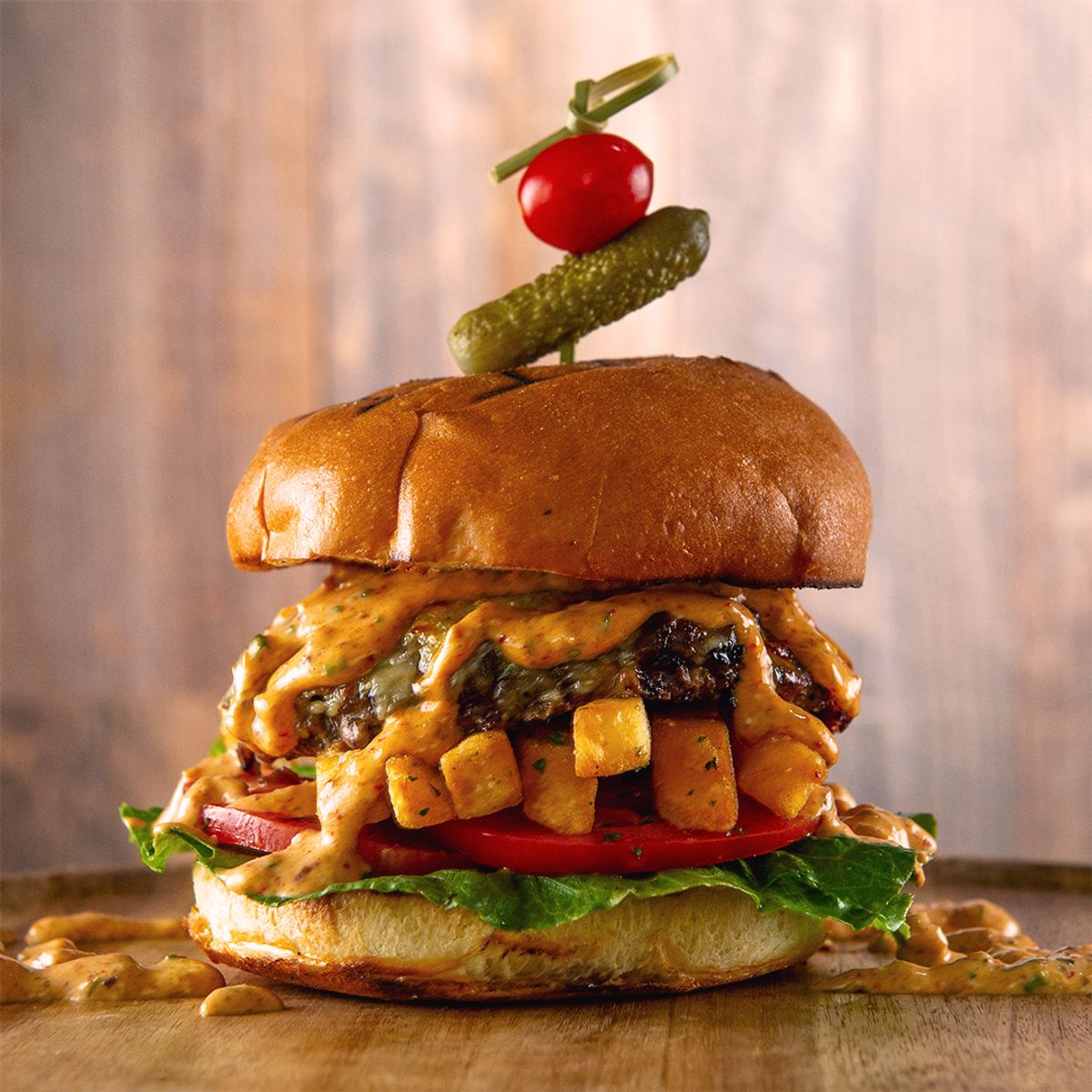 The French Onion Burger at Grays Restaurant and Bar in Vancouver, WA