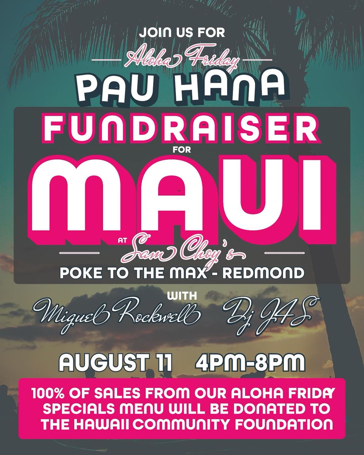 aloha-friday-pau-hana-fundraiser-for-maui-at-sam-choy-s-poke-redmond