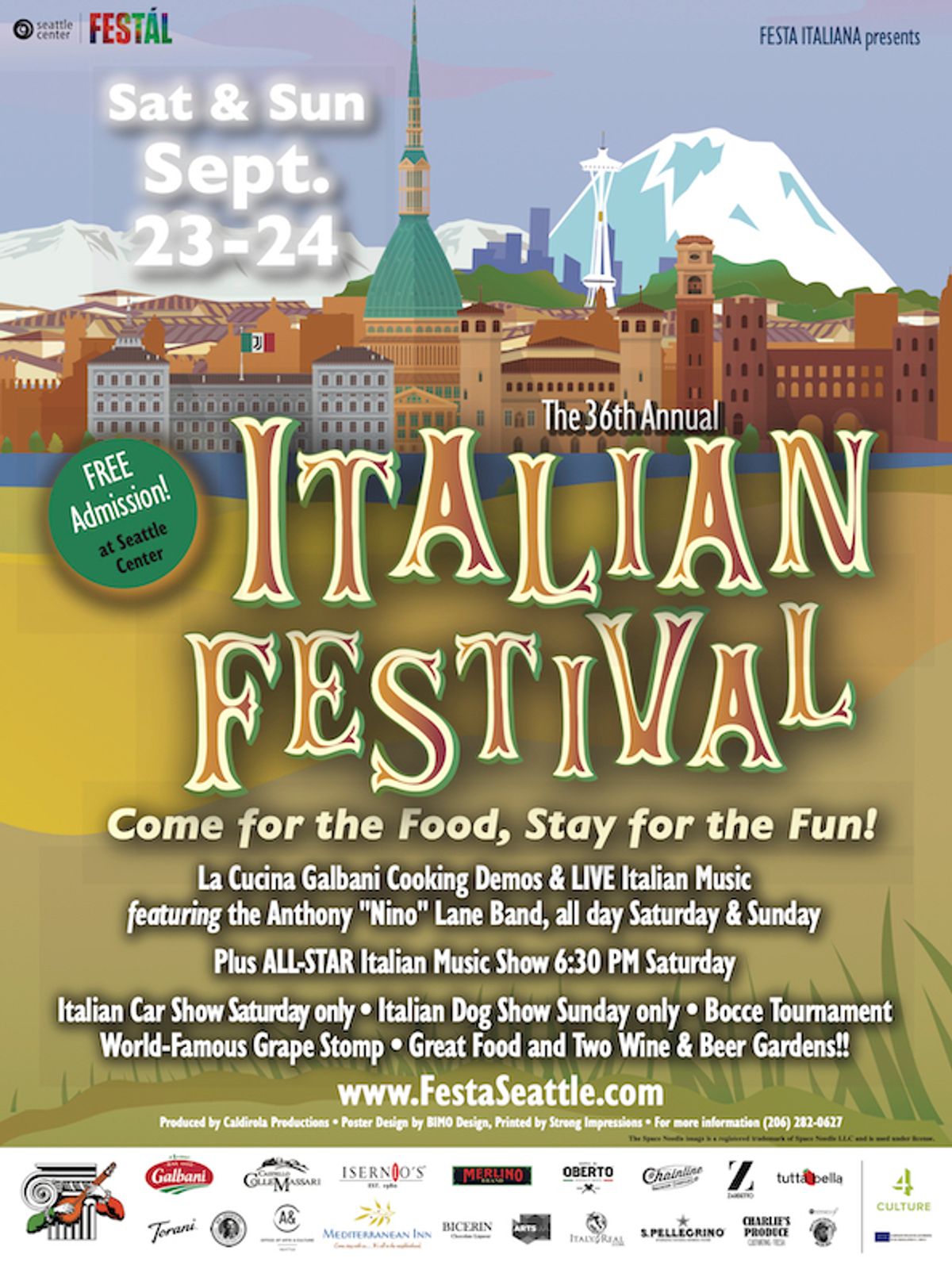 2023 Italian Festival at Seattle Center in Seattle, WA Multiple dates