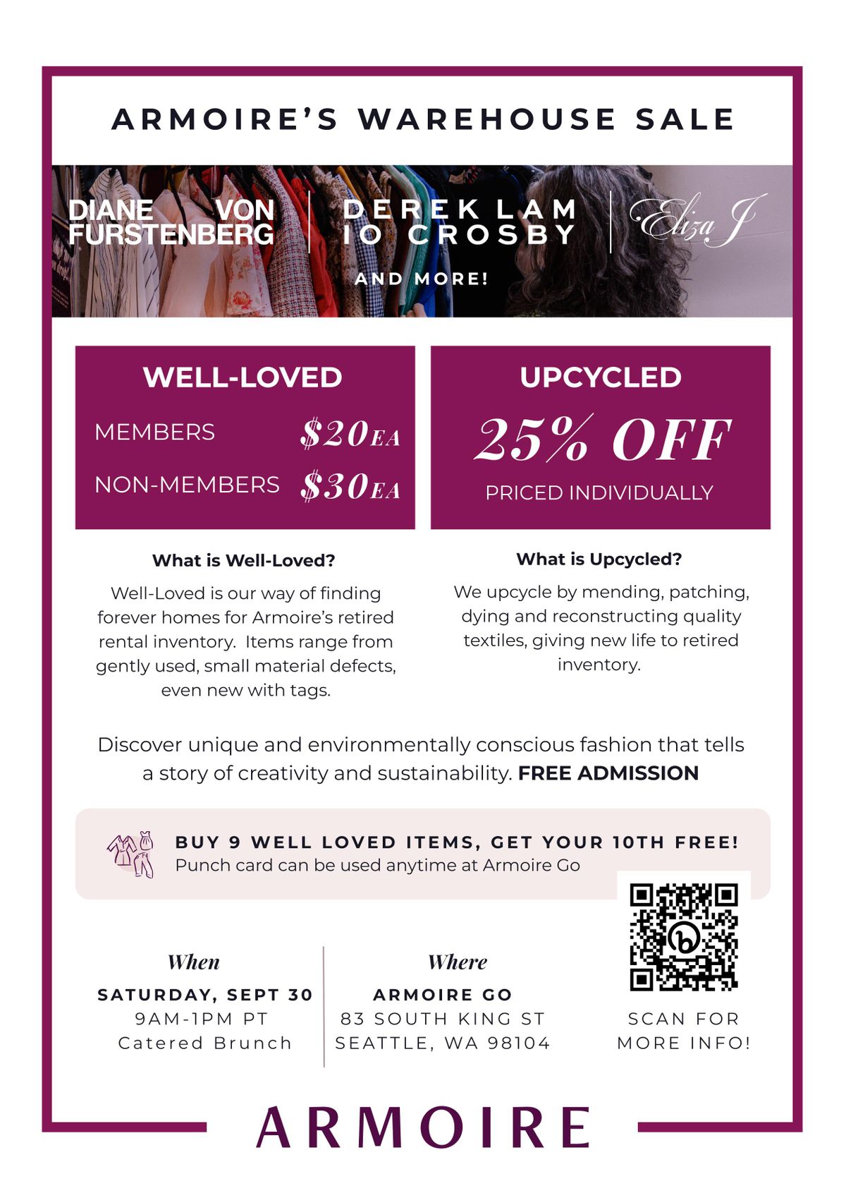 Armoire's Quarterly Warehouse Sale at Armoire Go in Seattle, Washington