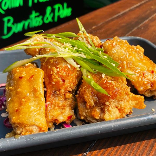 Bomb Wings at Rollin’ Fresh in Portland, OR Every day, through