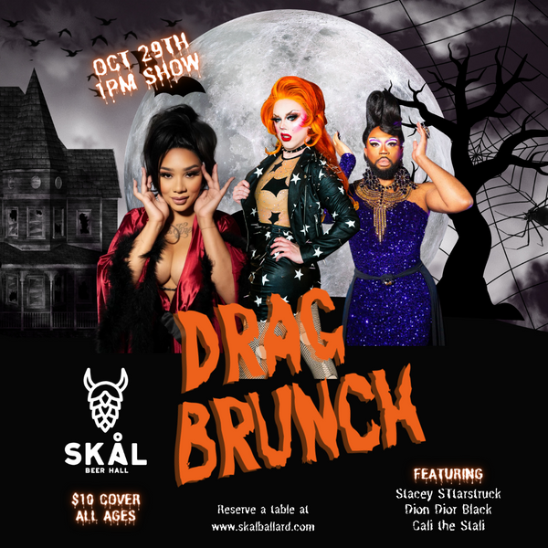 Halloween Drag Brunch at Skål Beer Hall in Seattle, WA Sunday