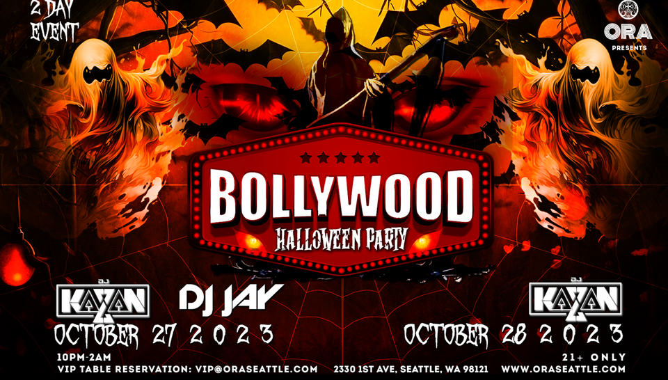 Bollywood Halloween Party at Ora Seattle in Seattle, WA Every day