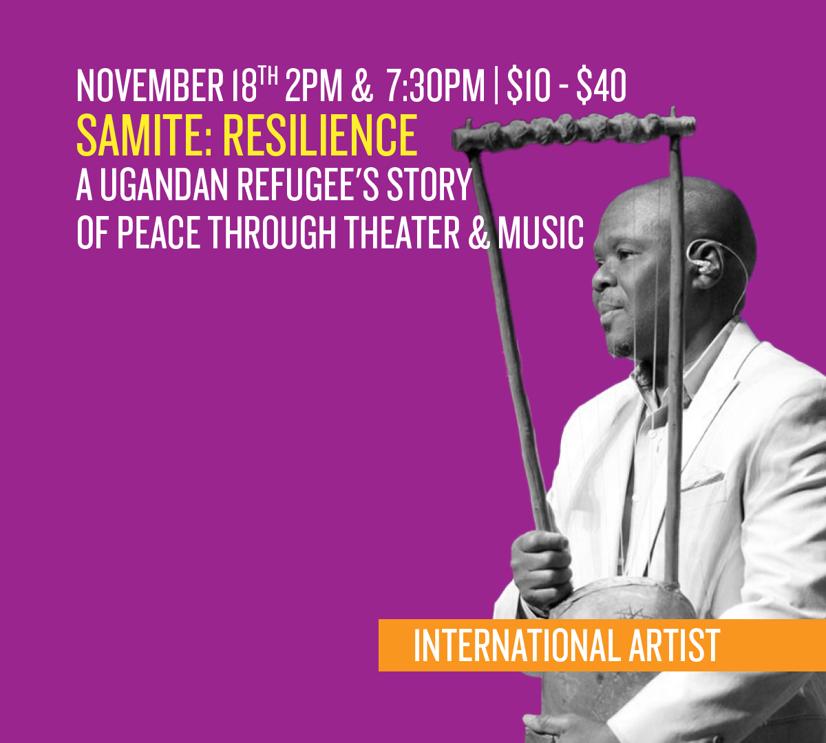 Field Hall Presents: Samite “Resilience” at Field Arts & Events Hall in ...