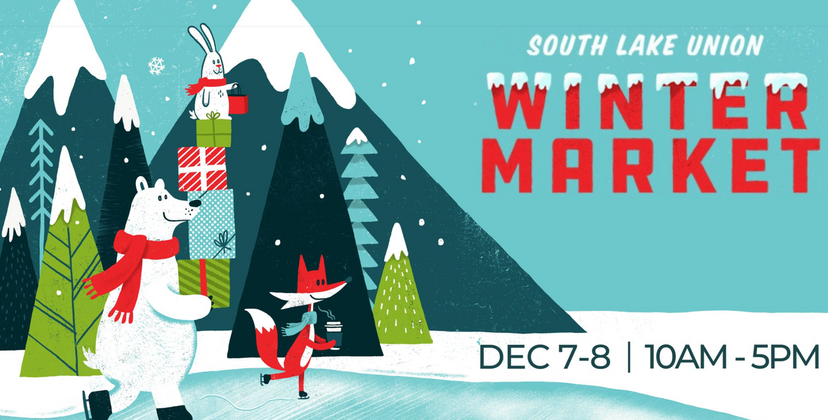 South Lake Union Winter Market at Van Vorst Plaza in Seattle, WA