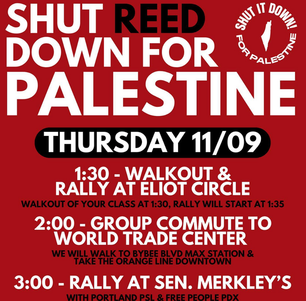 Shut Reed Down for Palestine at Reed College in Portland, OR - Thursday ...