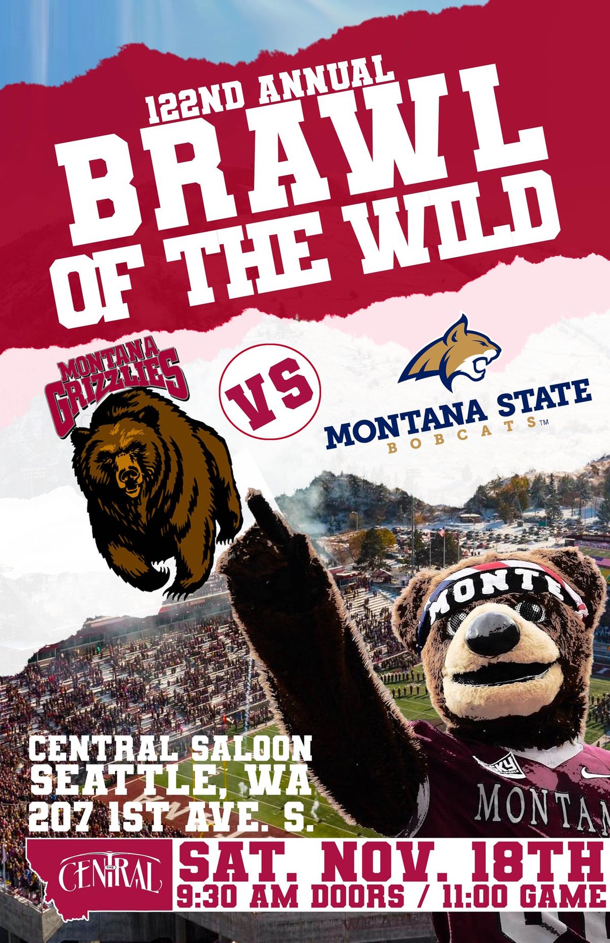 122nd Annual BRAWL OF THE WILD w/ U of M Grizzlies vs. MSU Bobcats at ...