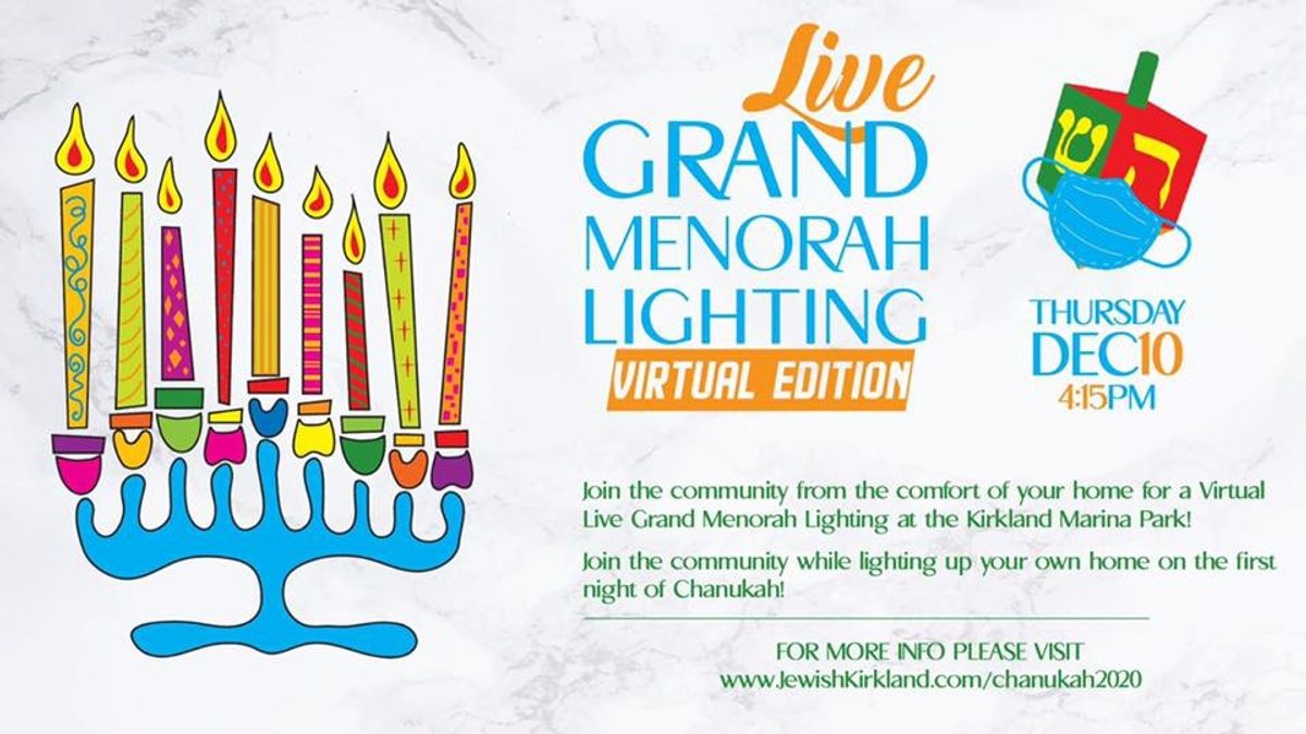 Grand Menorah Lighting Virtual Edition Thursday, December 10, 2020