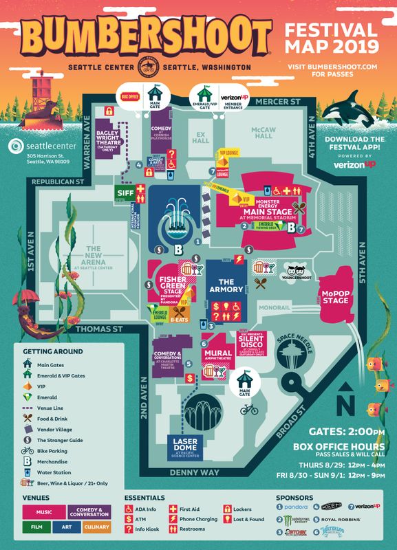 Bumbershoot 2019 Map EverOut Seattle