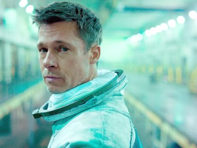 Awe-inspiring space sights are a background to sad Brad Pitt in <i><a href="https://everout.thestranger.com/movies/ad-astra/A22491">Ad Astra</a></i>.