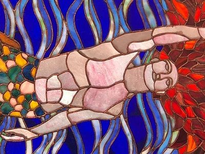 Matthew-Mary Caruchet's stained-glass queer art is one of the works in <i>Through the LooQing Glass</i>, part of the Factory's <a href="https://www.thestranger.com/events/40298618/three-pride-shows">Three Pride Shows</a>.