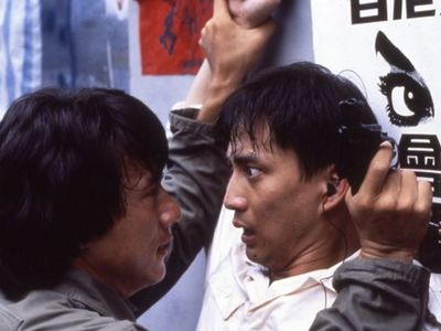 A young Jackie Chan kicks butt in <i>Police Story</i> <a href="https://www.thestranger.com/movies/38652863/police-story">1</a> & <a href="https://www.thestranger.com/movies/38106420/police-story-2">2</a></i>.