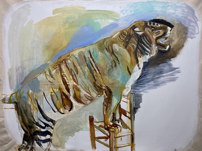 Klara Glosova's fierce feline emerges from splashes of color at <a href="https://www.thestranger.com/events/41823799/klara-glosova-mya-kerner">Linda Hodges Gallery</a>.