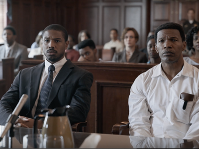 Michael B. Jordan and Jamie Foxx depict the lawyer Bryan Stevenson and the falsely condemned Walter McMillian in <em><a href="https://everout.thestranger.com/movies/just-mercy/A24354/">Just Mercy</a></em>.