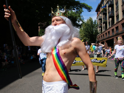 Hear ye, hear ye! The <a href="https://everout.com/portland/events/2021-virtual-portland-pride-parade/e100776/">Portland Pride Parade</a> will go virtual this year, but you should absolutely make like <em>The Mercury</em>'s own Wm. Steven Humphrey (captured here at a pre-pandemic parade) and dress for the occasion at home.