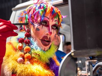 Miss Texas 1988 (seen here at the 2019 Seattle Pride Parade) will make an appearance at Saturday's <a href="https://everout.com/seattle/events/queer-prom-seattle-2021/e100743/">Queer Prom</a> alongside Scarlett Folds, D'Monica Leone, and other local stars.