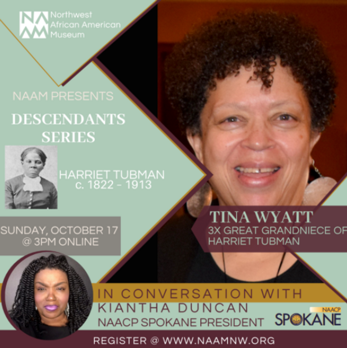 Descendants Series Tina Wyatt, GreatGreatGreatGrandniece of Harriet
