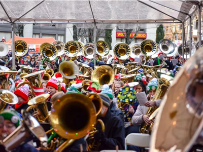 Brace yourself for the sound of big brass instruments at Saturday's 30th annual <a href="https://everout.com/portland/events/30th-annual-tuba-christmas-concert/e106536/">Tuba Christmas Concert</a> in Pioneer Courthouse Square.