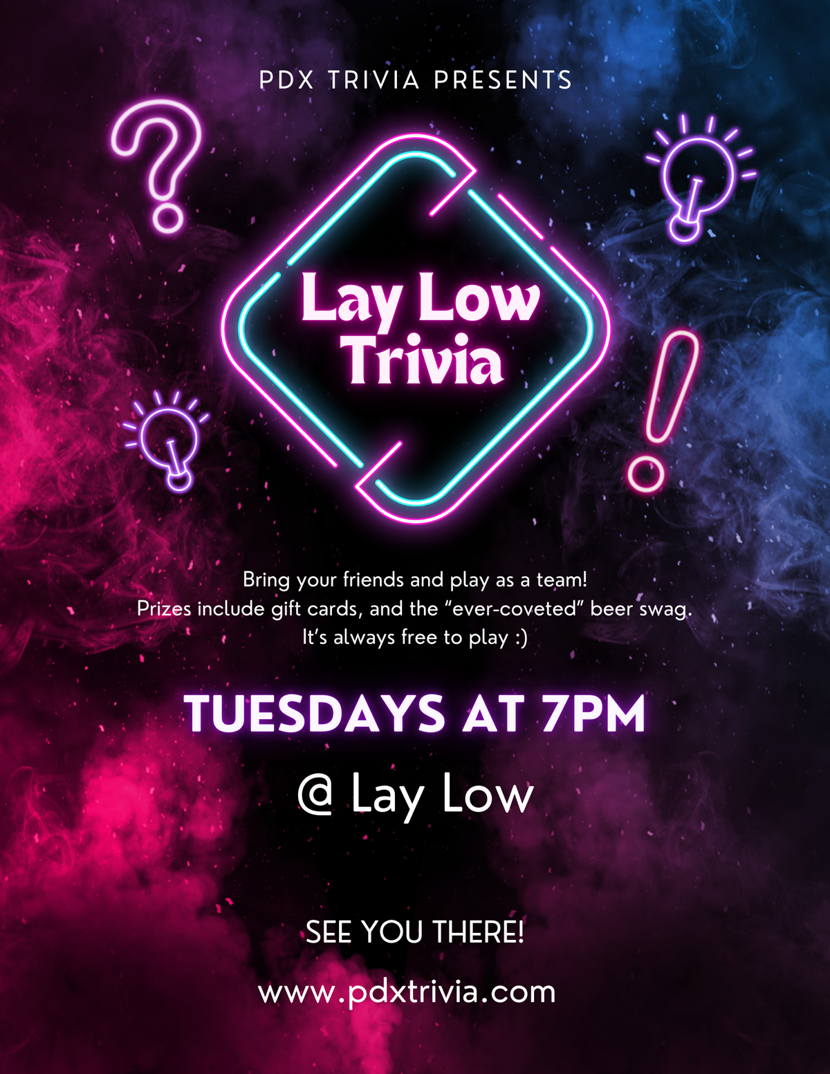 PDX Trivia at Lay Low at Lay Low Tavern in Portland, Oregon - Multiple ...