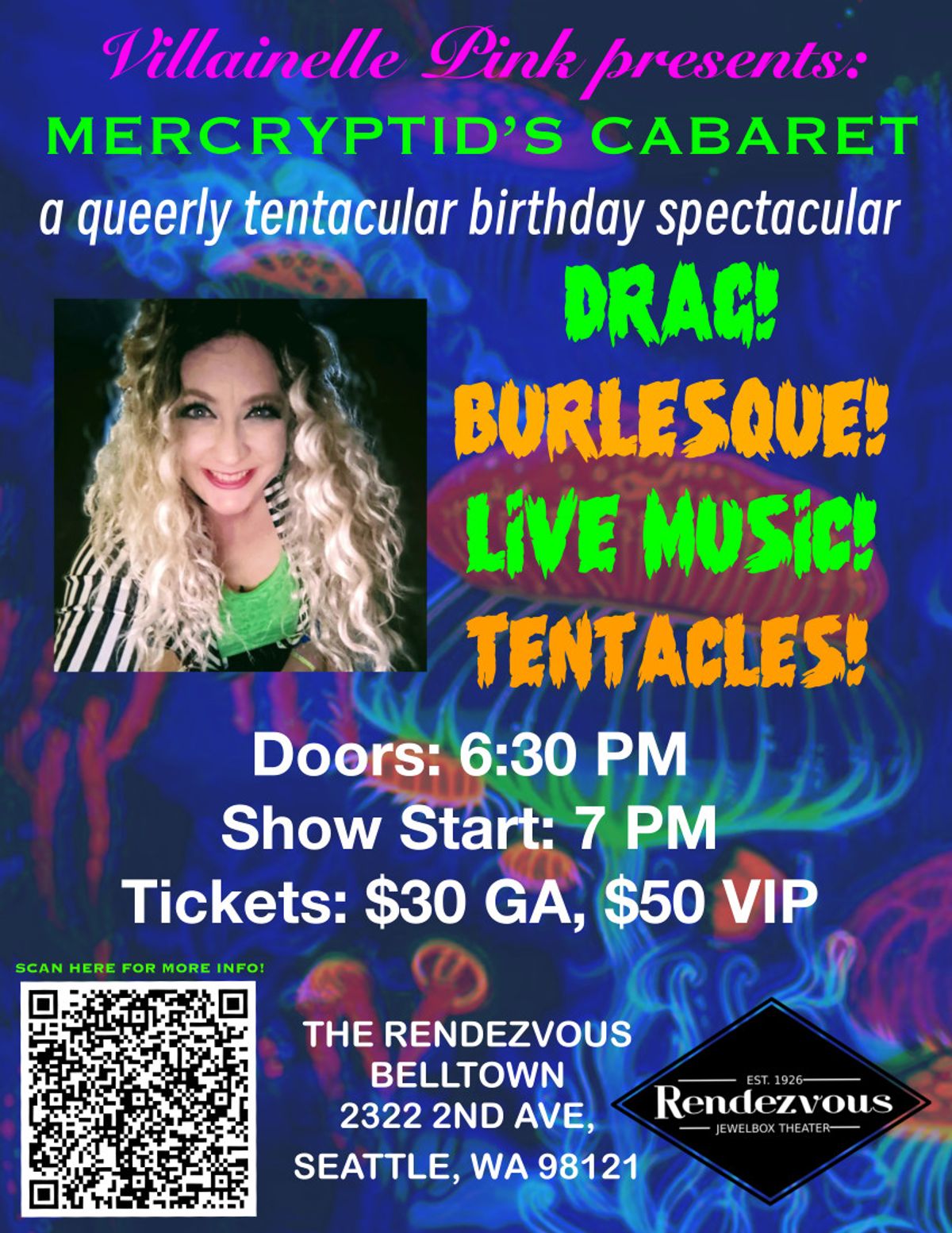 Mercryptid's Cabaret at Rendezvous in Seattle, WA - Saturday, April 12 ...