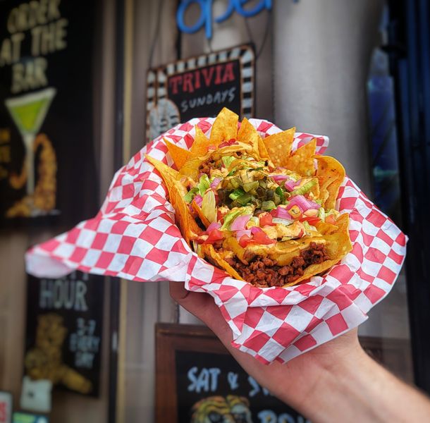 Vegan Cheeseburger Nachos