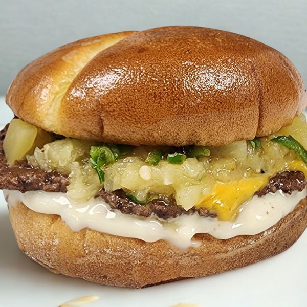 Spicy Pineapple Jam Smash Burger