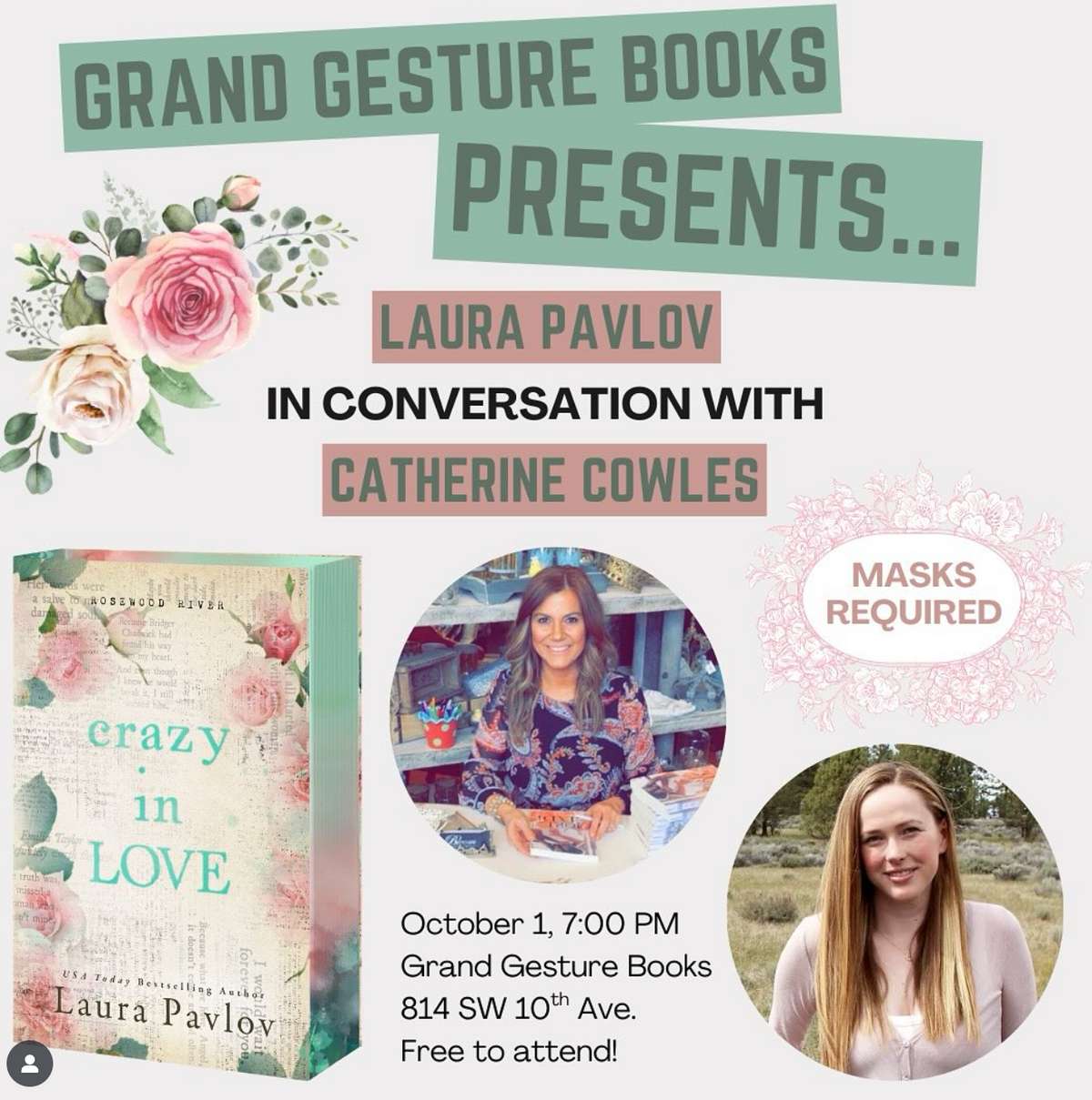 Laura Pavlov at Grand Gesture Books in Portland, OR - Wednesday ...