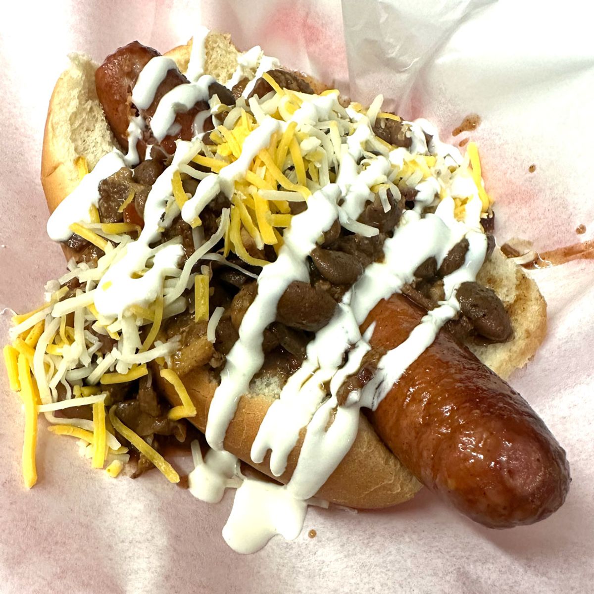 Smothered Smoked Kielbasa Dog @ Moreland Ale House