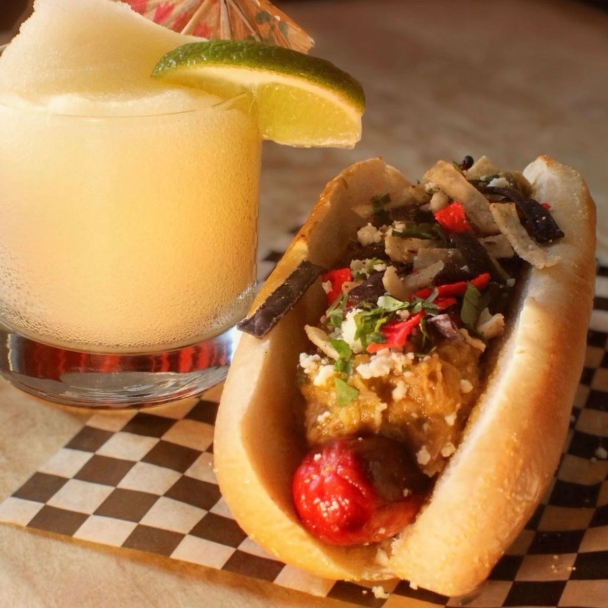 New Mexico Chili Verde Dog @ Bunk Bar