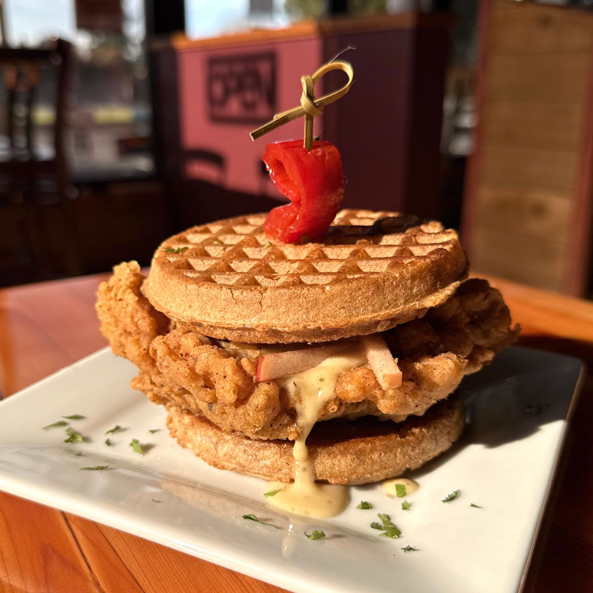 Ciderhouse Waffle Fried Chicken Sando @ Portland Cider Company