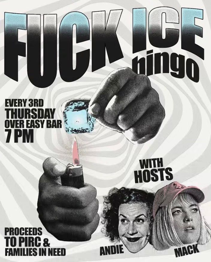Fuck ICE Bingo Night at Over Easy Bar in Portland, OR - Third